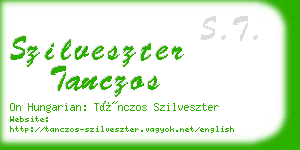 szilveszter tanczos business card